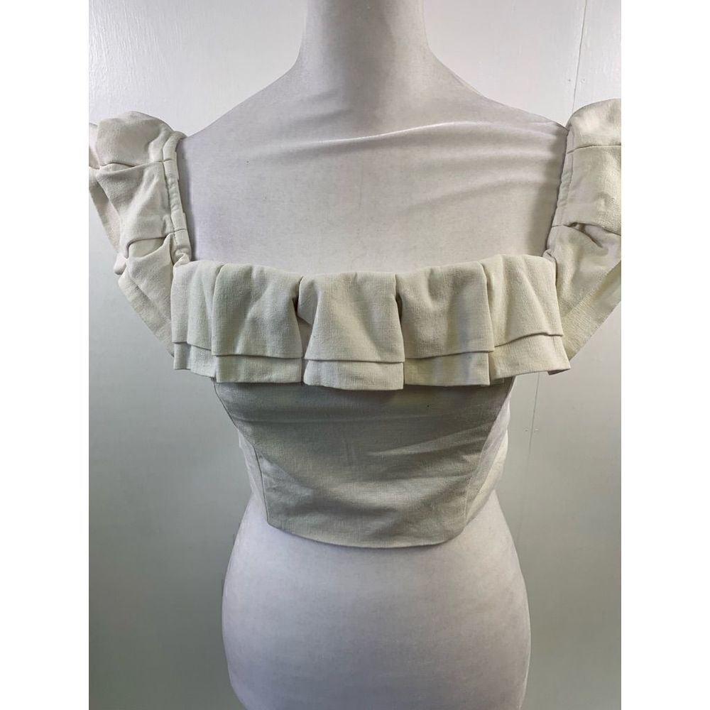 By The Way Revolve Lana Ivory Ruffled Top Size S - Picture 4 of 10